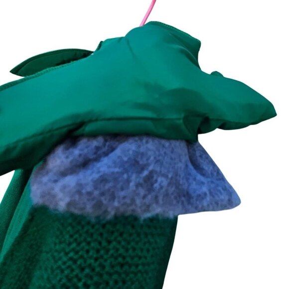 Vintage St John Kelly Green Knit Dress 80s Power Shoulders L to XL - Picture 10 of 13